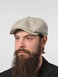 Кепка STETSON арт. 6870204 HATTERAS LINEN/COTTON CHECK SUSTAINABLE (кремовый / голубой)